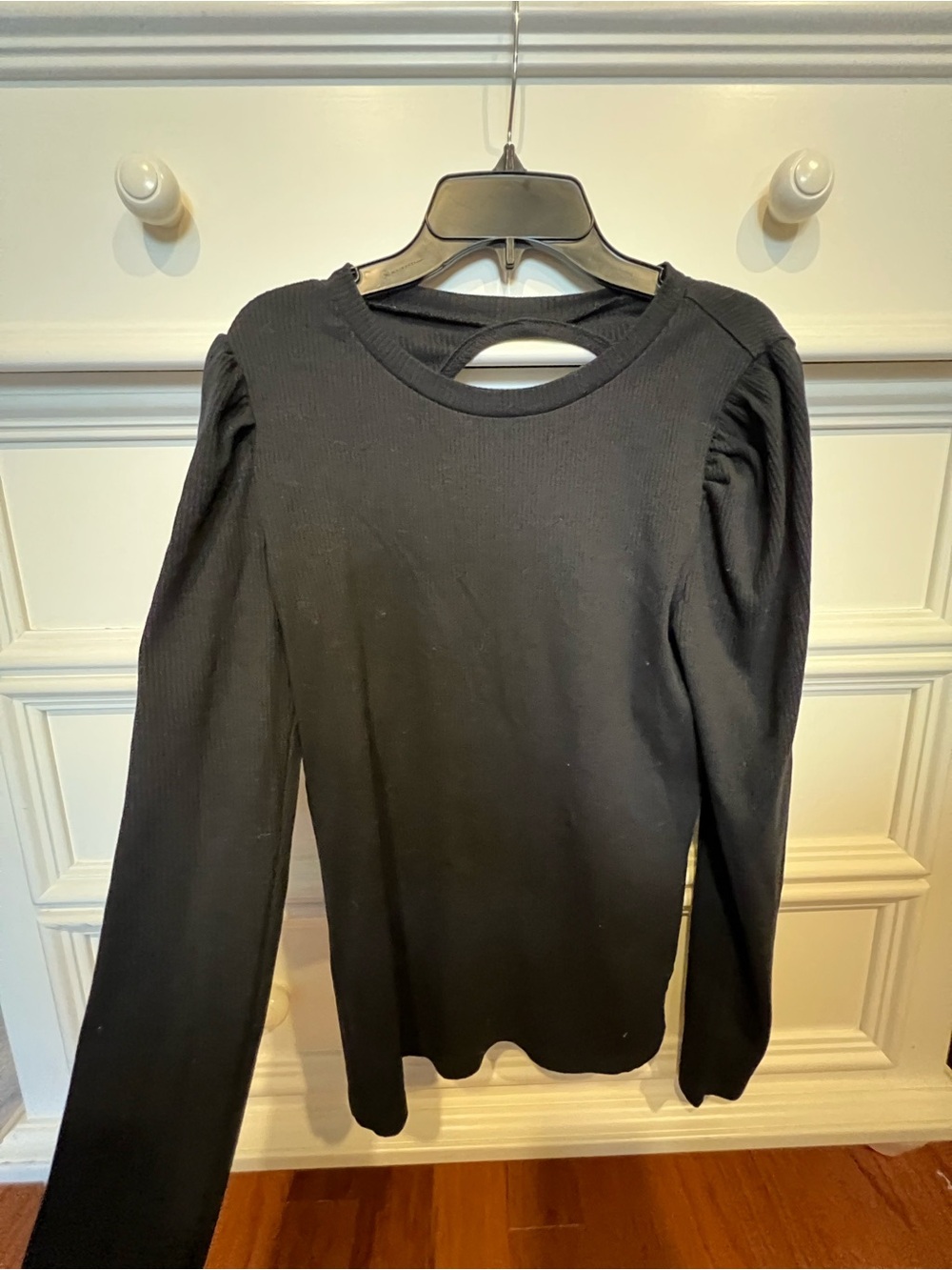 Gap Puff-Sleeve Ribbed Long-Sleeve Top - Classic Staple